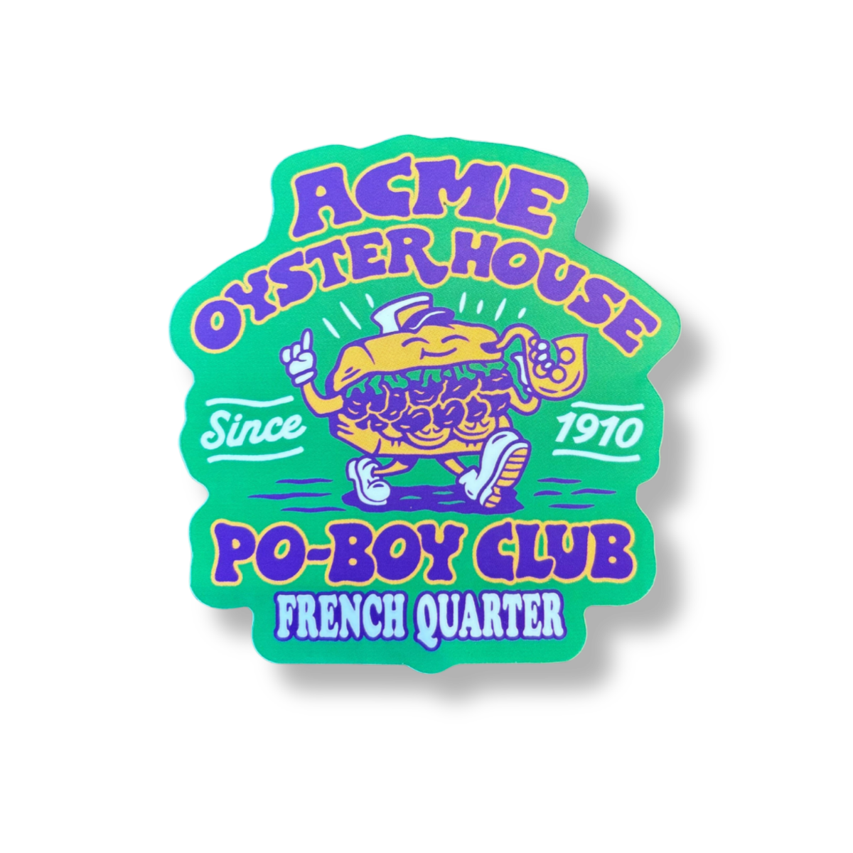 Po-Boy Club Mardi Gras Sticker