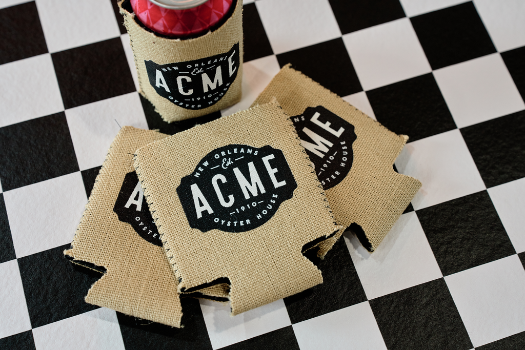 Acme Burlap Koozie